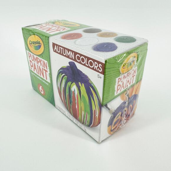 Crayola Pumpkin Paint Set - Autumn Colors, 6 Bottles Non-Toxic Great for Kids 5+ - Picture 3 of 6